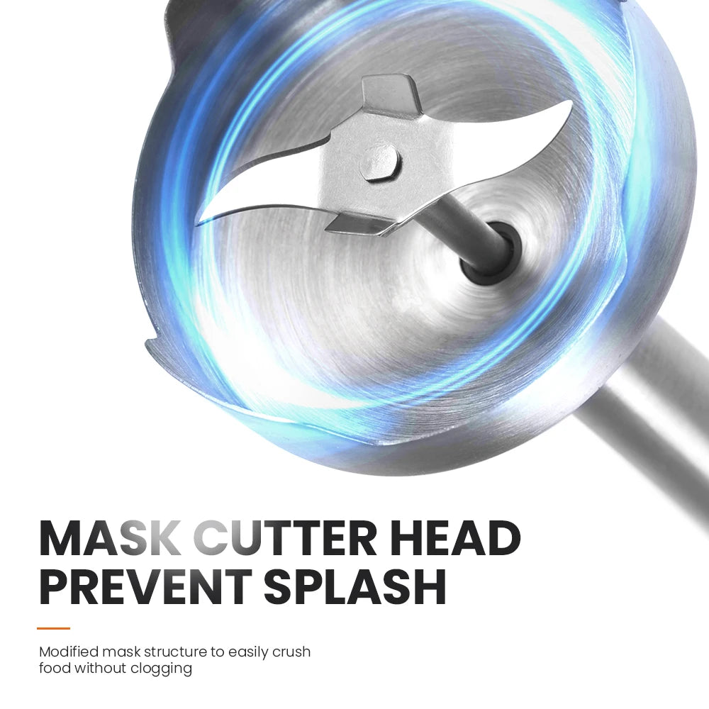 MIUI Hand Immersion Blender 1000W Powerful 4-In-1,Stainless Steel Stick Food Mixer,700Ml Mixing Beaker,500Ml Processor,Whisk